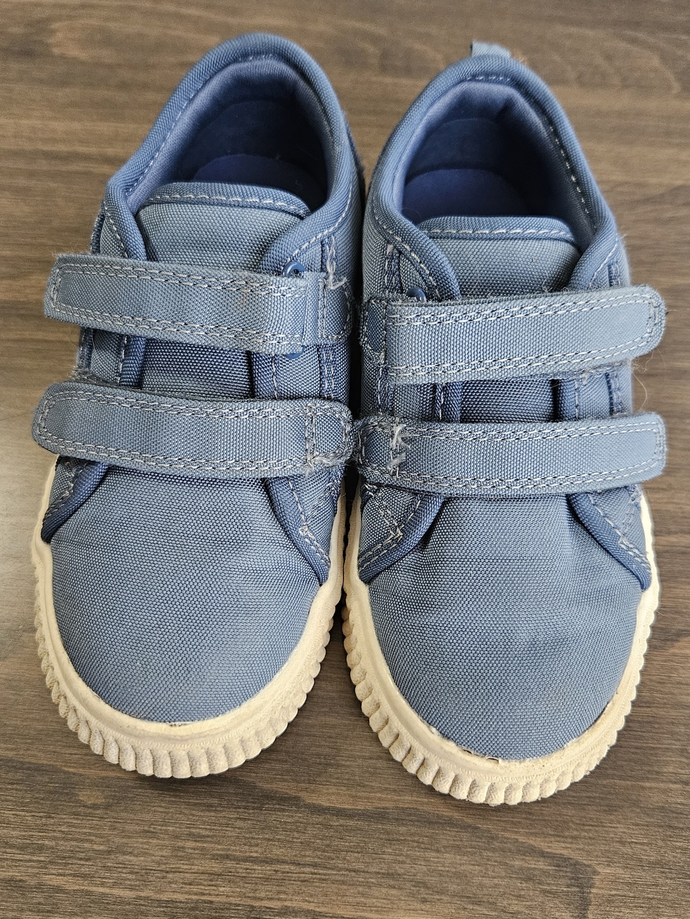 Carter’s Toddler Boys Blue Canvas Sneakers Double Hook & Loop Straps Size 8